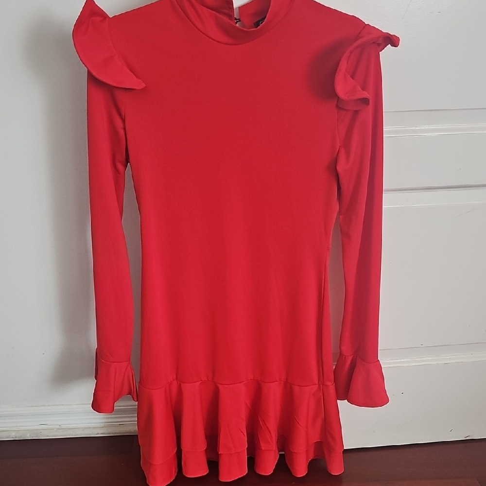 CBR Red Ruffle Mini Dress